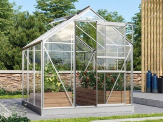Skleníky Vitavia – Venus 3800 číre sklo 3 mm strieborný