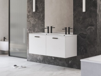 Skříňky – Ravak SD Chrome II 120, bílá, madlo 152 mm, černá