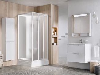 Sprchování – Ravak ASBP3 80x80, bílá+pearl (4 díly) bílá