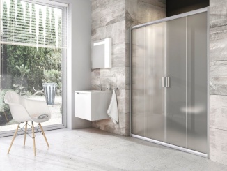Sprchování – Ravak BLDP4 120, satin+grape světle šedá