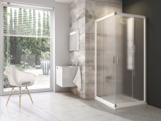 Sprchování – Ravak BLRV2 80x80, bílá+grape