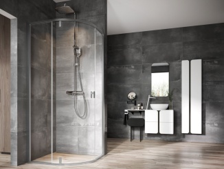 Sprchování – Ravak NSKK3 100x100, satin+transparent světle šedá