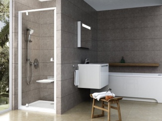 Sprchování – Ravak PDOP1 80, satin+transparent