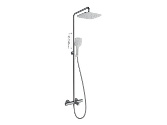 Sprchové stĺpy – Ravak TE 092.01CR Sprchový stĺp vaňový s termostatickou batériou, posuvný, so sprchovým setom, chróm