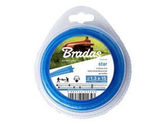 Strunové – Bradas Žací struna Trimmer 2,4 mm x 15 m hvězdice
