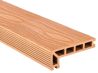 Terasové dosky G21 – Terasové prkno zakončovací 2,5 x 14,8 x 400 cm, Light Wood, WPC