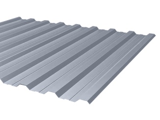 Trapéz alakú fémlemez Budmat – TRB-18 1100 mm stříbrná