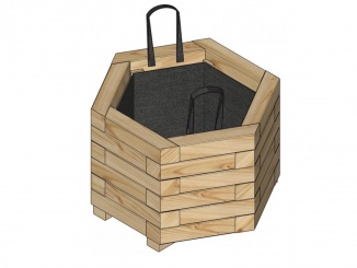 Truhlíky – vyvýšený záhon přírodní 55 x 48 x 33 cm