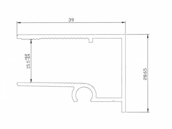 Ukončovací lišta Stabilit ALU-U CLICK elox 16 mm