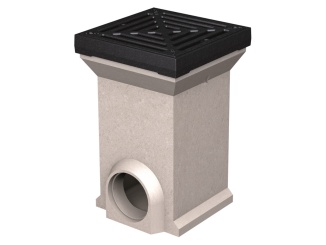 Vpusti MEA – Dvorní betonová vpusť s litinovým roštem 300 x 300 mm 427 mm B125 150850
