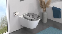 WC sedátka, záchodová prkna GREY HEXAGONS| Duroplast, Soft Close