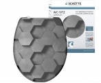 WC sedátka, záchodová prkna GREY HEXAGONS| Duroplast, Soft Close