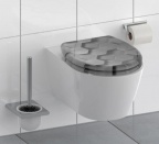 WC sedátka, záchodová prkna GREY HEXAGONS| Duroplast, Soft Close