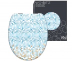 WC sedátka, záchodová prkna MOSAIK BLAU-ORANGE | Duroplast, Soft Close