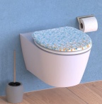 WC sedátka, záchodová prkna MOSAIK BLAU-ORANGE | Duroplast, Soft Close