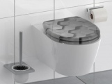 WC sedátka, záchodová prkna Schütte GREY HEXAGONS| Duroplast, Soft Close