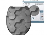 WC sedátka, záchodová prkna Schütte GREY HEXAGONS| Duroplast, Soft Close