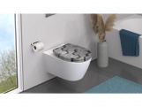 WC sedátka, záchodová prkna Schütte GREY HEXAGONS| Duroplast, Soft Close