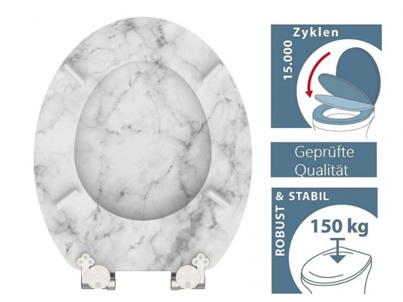 WC sedátka, záchodová prkna Schütte MARMOR STONE | MDF, Soft Close