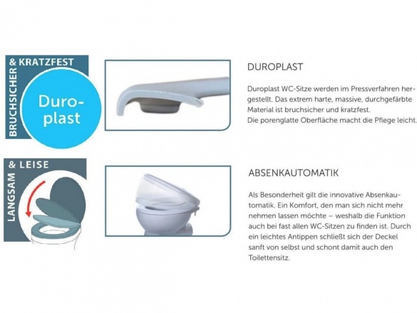 WC sedátka, záchodová prkna Schütte MOSAIK GRAU| Duroplast, Soft Close