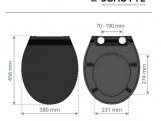 WC sedátka, záchodová prkna Schütte SLIM BLACK| Duroplast, Soft Close