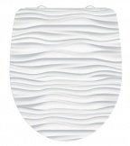 WC sedátka, záchodová prkna WHITE WAVE | Duroplast HG, Soft Close