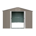 Zahradní domek kovový 3 x 2,4 m se sedlovou střechou hnědý Riwall PRO RMSA 8x10 Brown