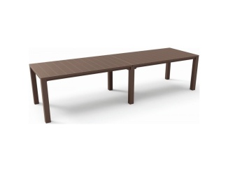 Zahradní nábytek – Keter Jídelní stůl JULIE DOUBLE - 295 x 90 x 74,5 / 147,5 x 180 x 74,5 - cappuccino