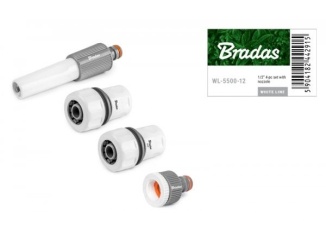 Zavlažovanie – Bradas Zavlažovací 4 dílný komplet White Line pro hadici 3/4"